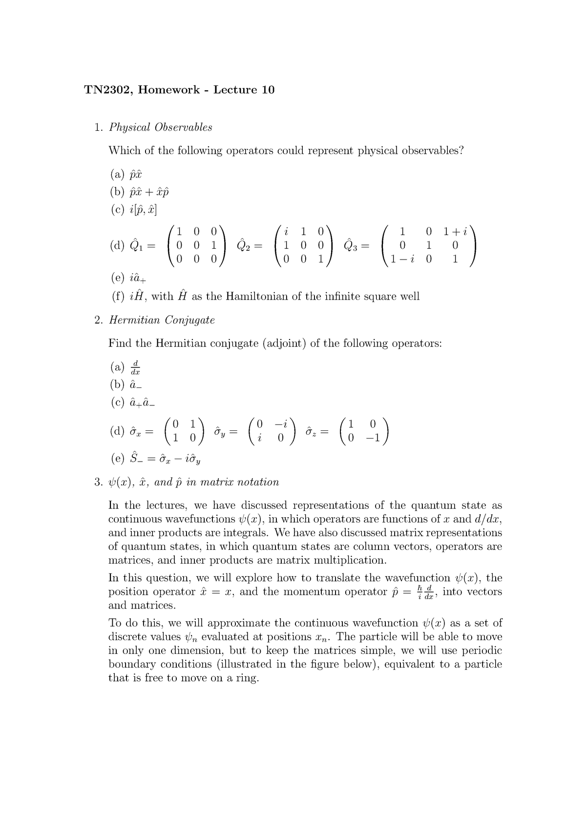 Tn2302homework Lecture 10 Quantum Mechanics 1 Tn2304 Studocu