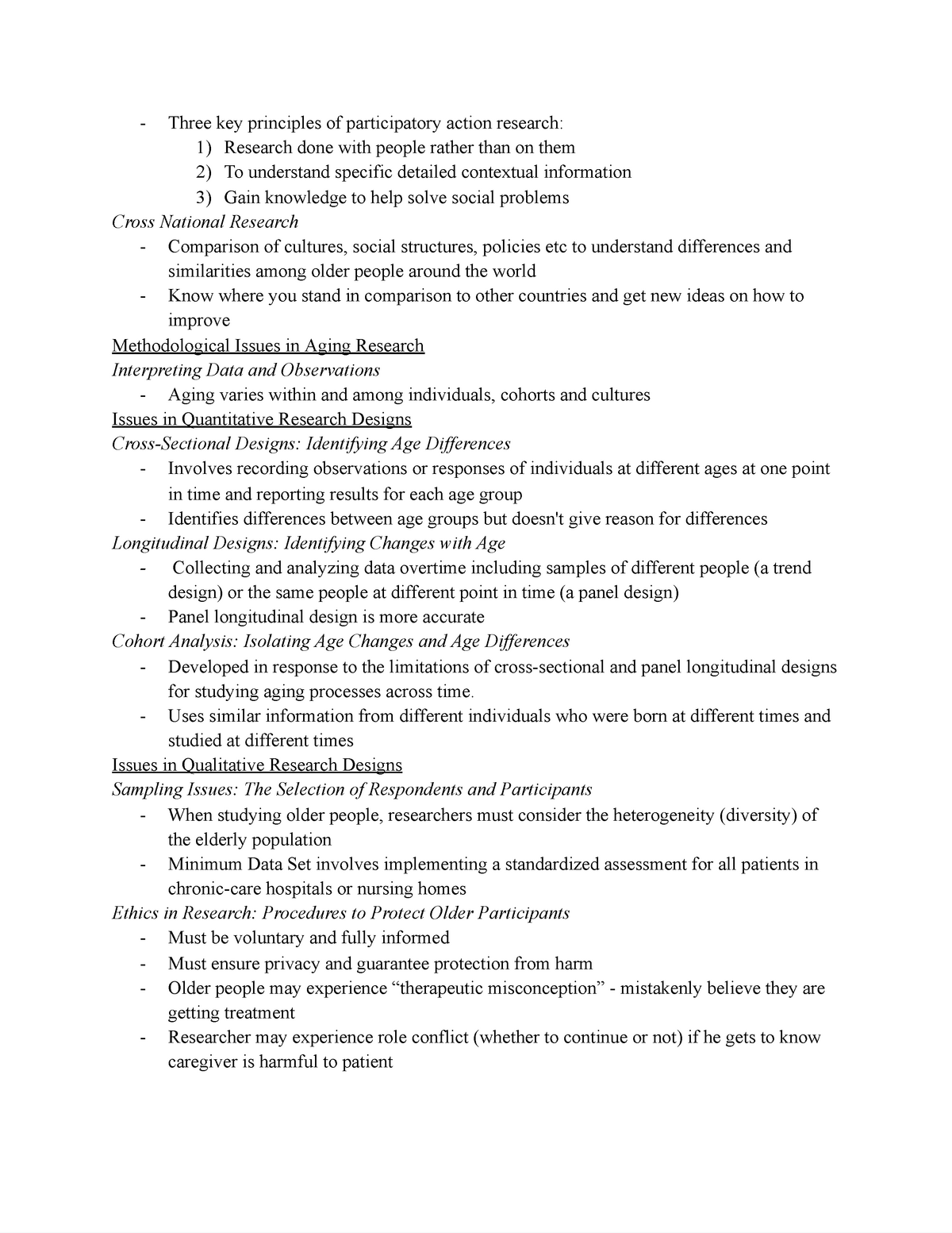 Aging 5 - Google Docs - Lecture notes 1 - Three key principles of ...