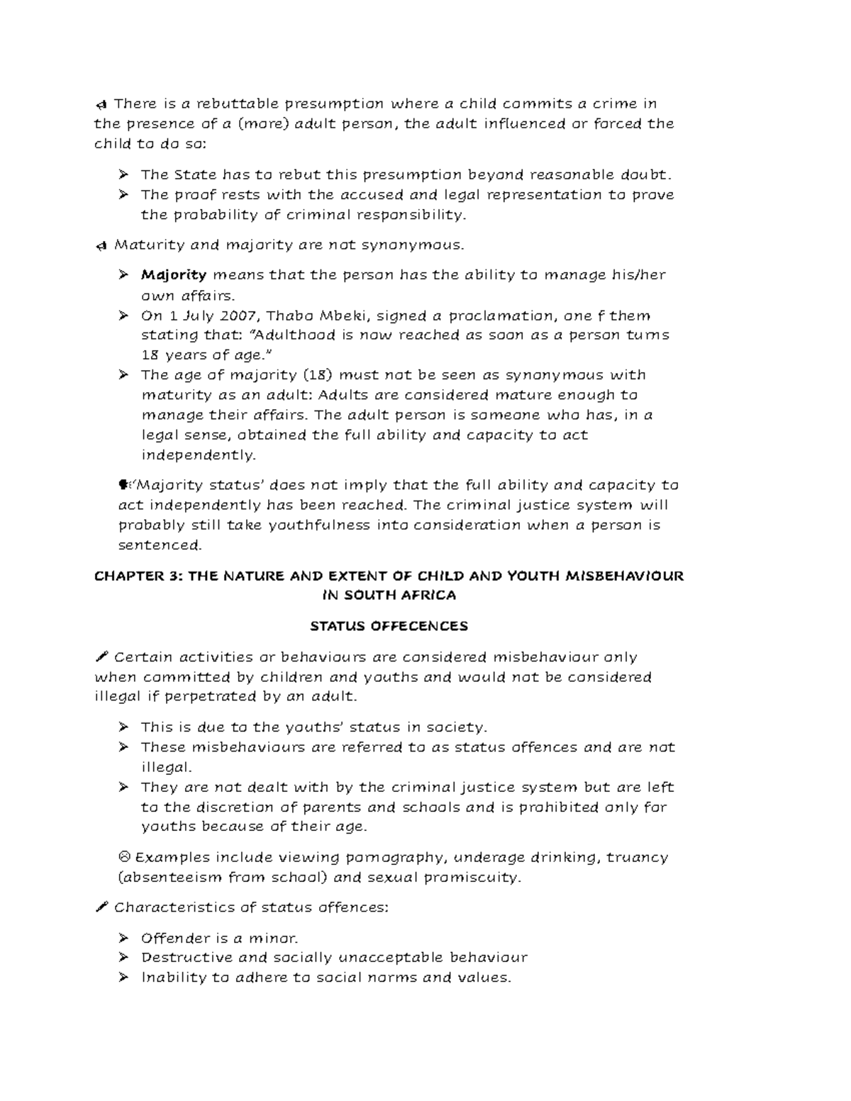 Test 2 - There is a rebuttable presumption where a child commits a ...
