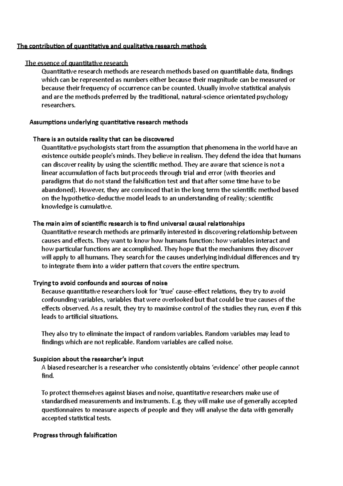 The contribution of quantitative and qualitative research methods ...