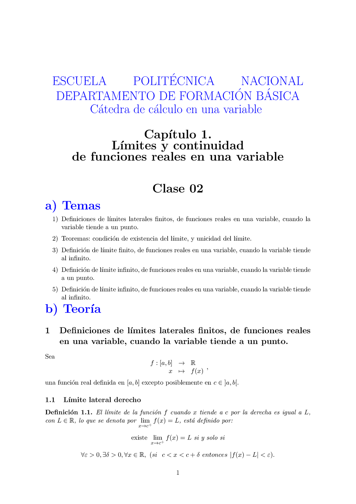 Clase 02 CD - ESCUELA POLIT ́ECNICA NACIONAL DEPARTAMENTO DE FORMACI ...