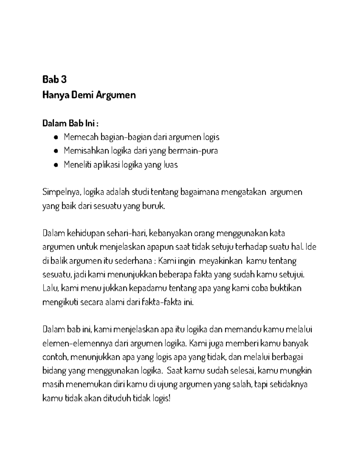 Memberikan Argumen Logis - Bab 3 Hanya Demi Argumen Dalam Bab Ini ...