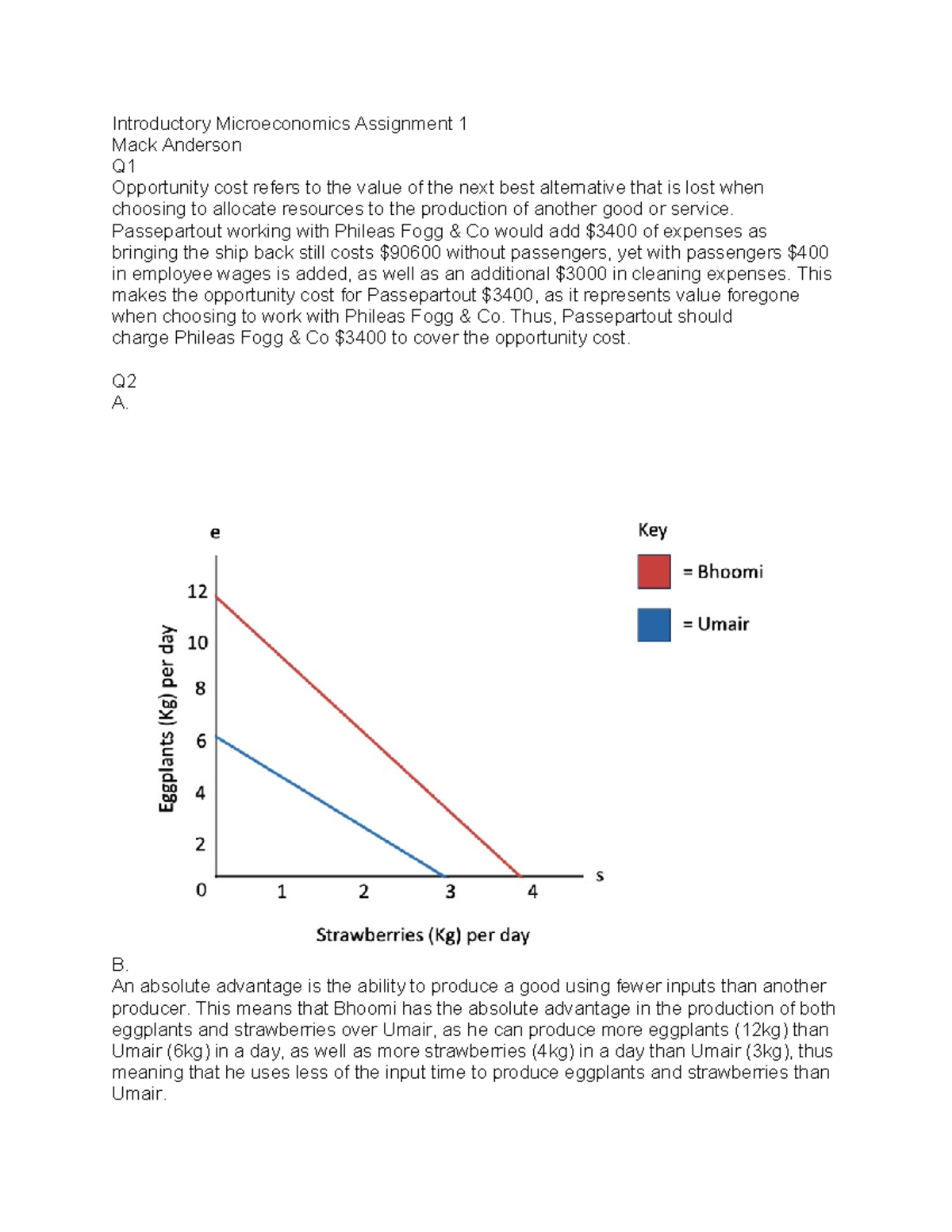 Introductory Microeconomics Assignment 1 - Passepartout working with ...