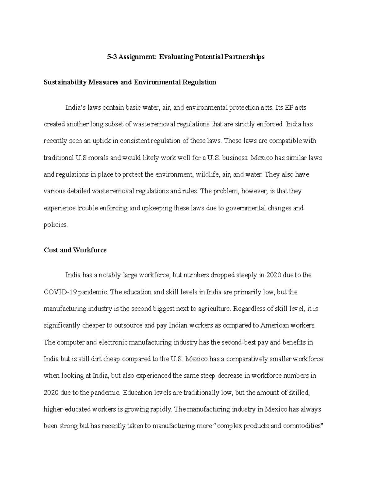 5-3 Assignment Evaluating Potential Partnerships - 5-3 Assignment ...