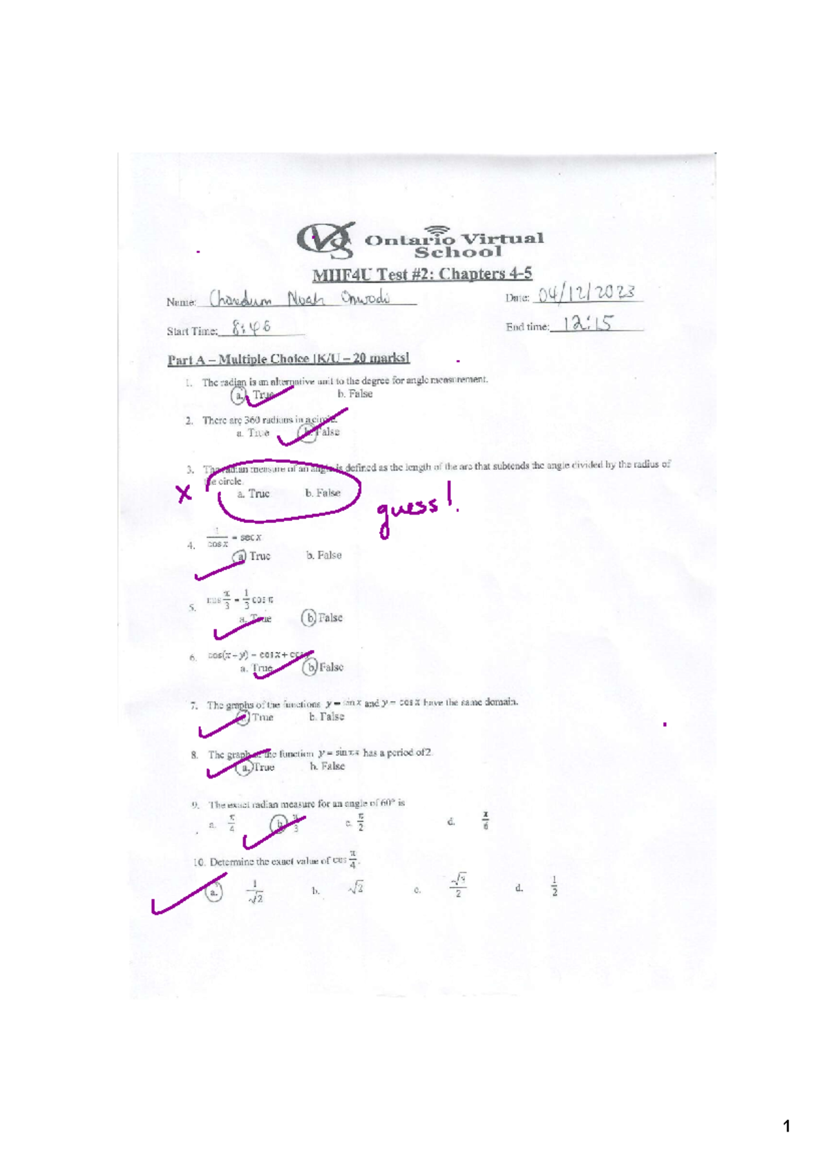 (Noah) MHF4U T2 - Mathematics for economics and social sciences - Studocu
