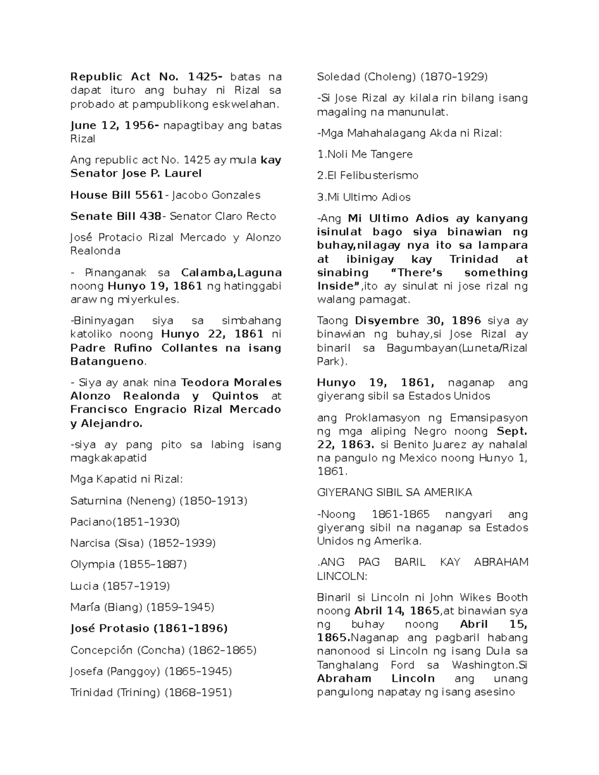 Reviewer-in-Rizal - This is a reviewer for the subject Rizal in BEED ...
