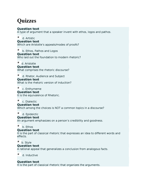 ENGL6100 B Purposive Communication 2 Mid Exam - Marks 50/50. Grade 100 ...