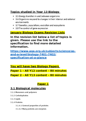 Biology paper 1 set 1 - Studocu