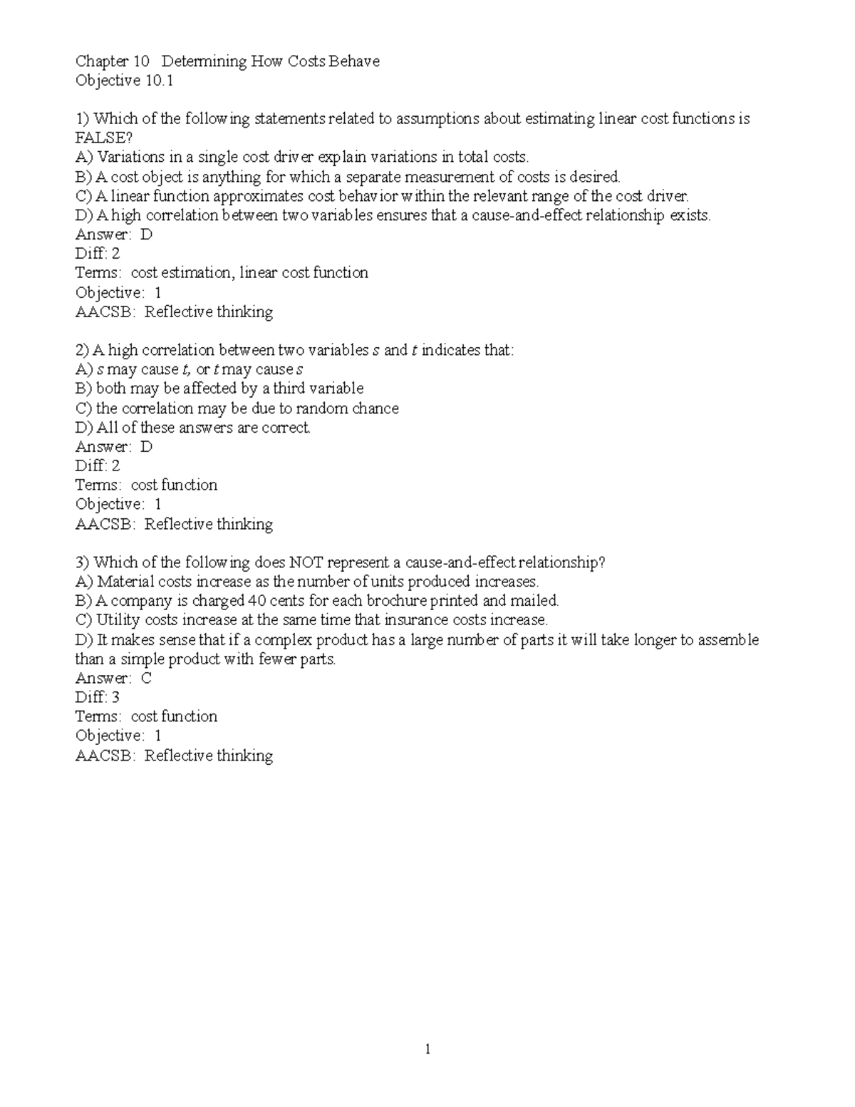 Chapter 10 - Managerial Accounting - Chapter 10 Determining How Costs ...