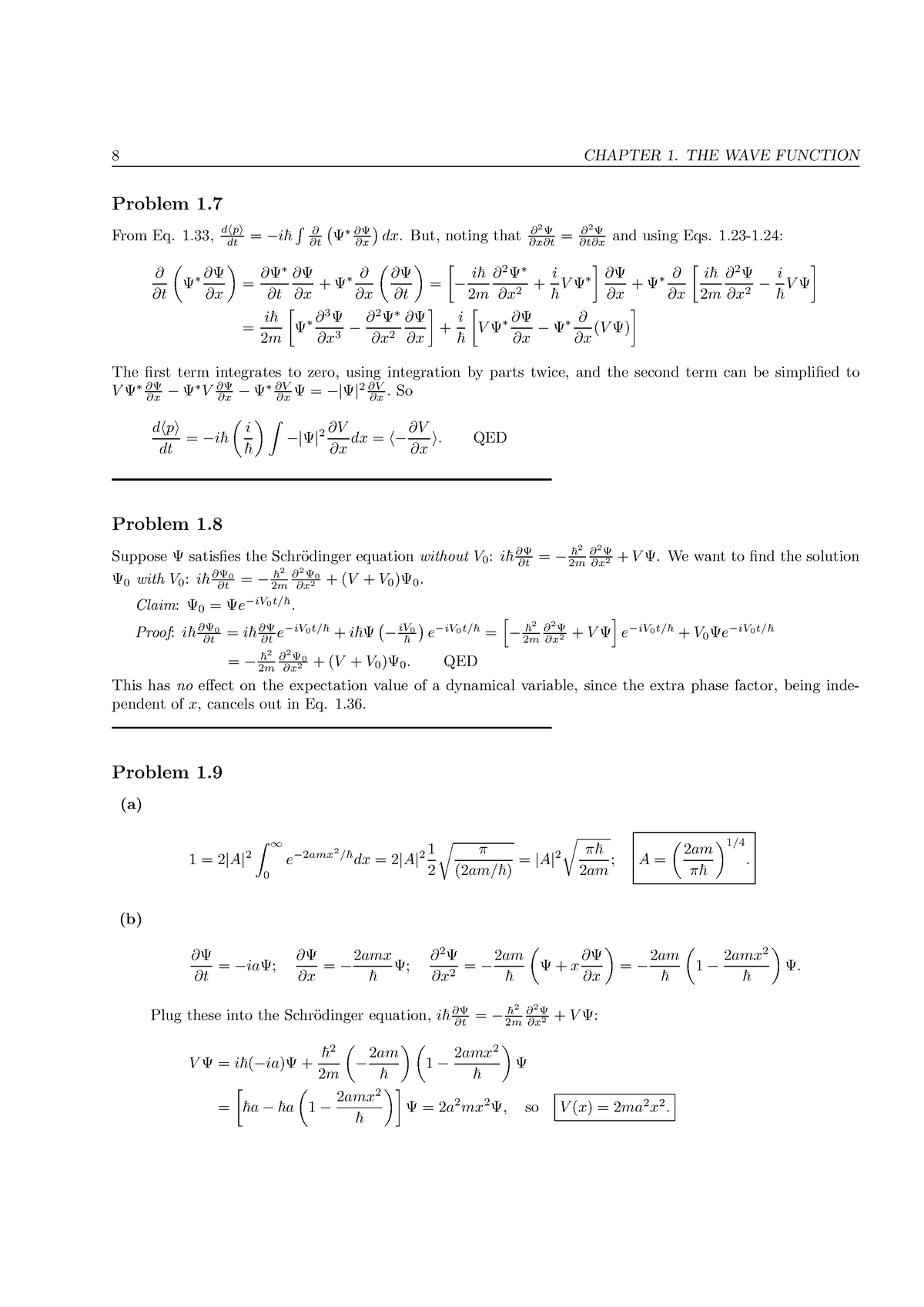 Quantum Manual 8,9 - 8 Chapter 1. The Wave Function Problem 1. From Eq 