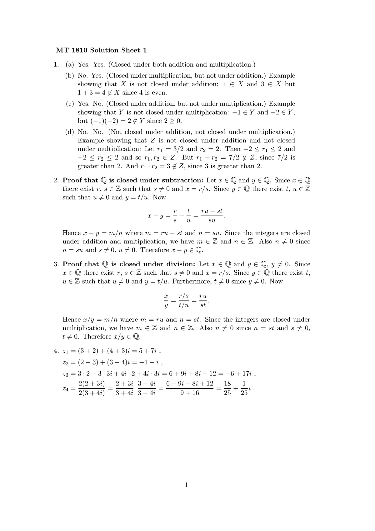 Mt1810 Sheet 1 Solution Studocu