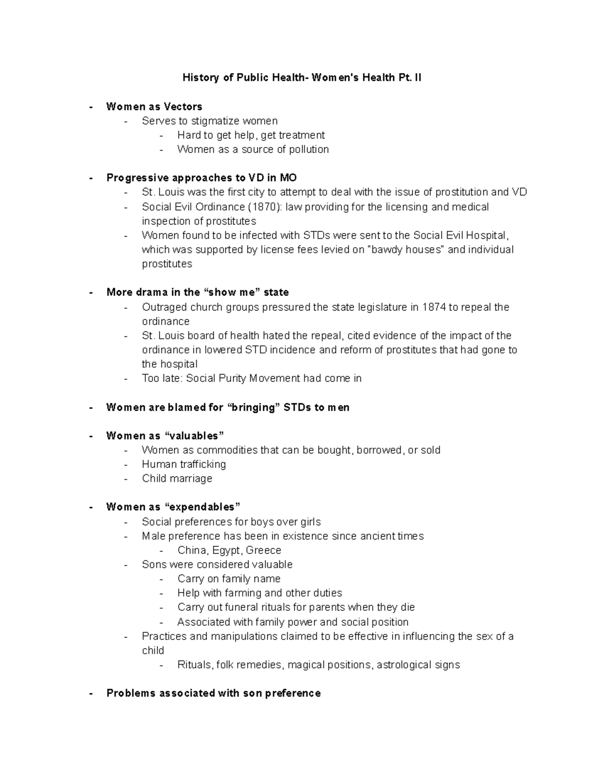 3 23 Public Health History of Public Health Women's Health Pt. II