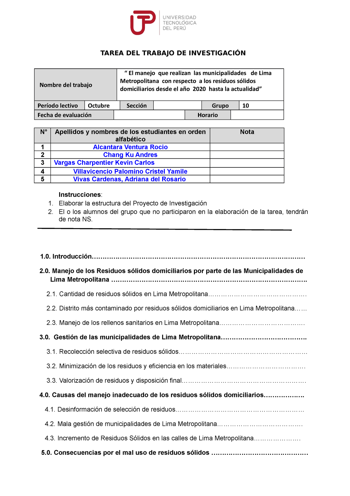 Formato De Entrega De Tarea 12 - TAREA DEL TRABAJO DE INVESTIGACIÓN ...