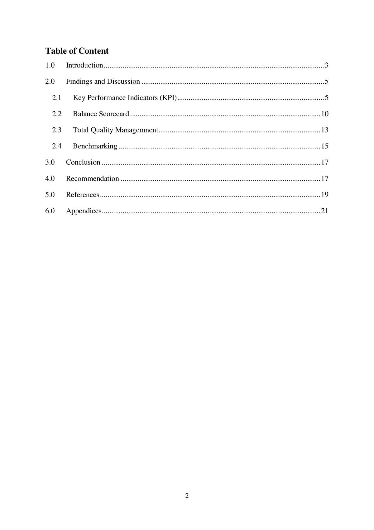 Psa522 Individual Assignment - Table Of Content 1 Introduction 2 