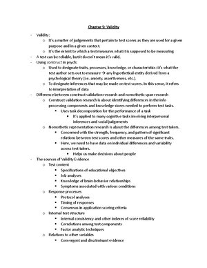 Midterm 1 Notes Psychometrics - Midterm 1: Psychometrics Chapter 1 ...