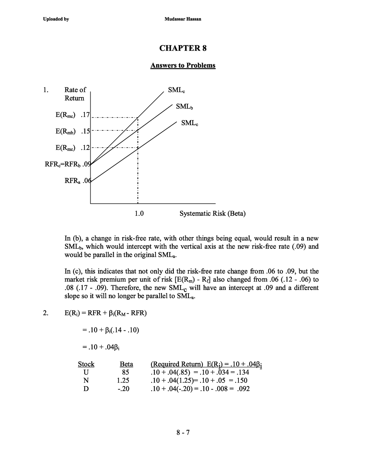 Chap-08 SOL - Chapter 9 Solution - Investment Analayisis - Studocu