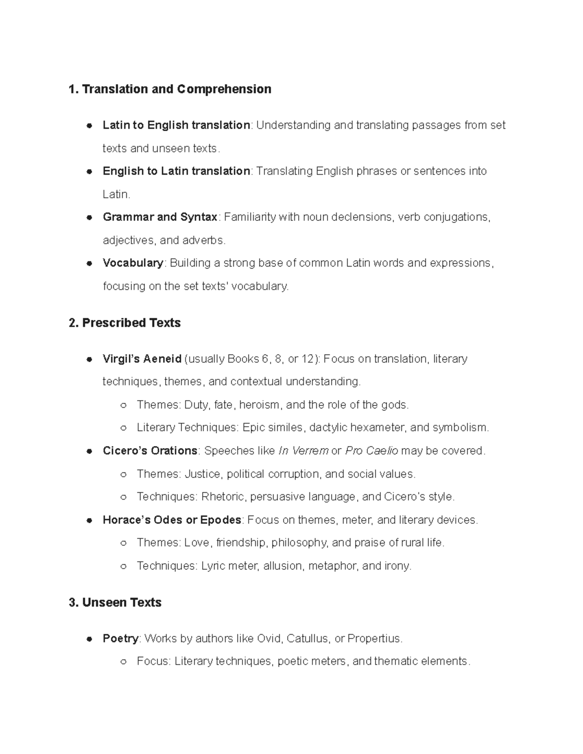 Latin - Essentials - 1. Translation and Comprehension Latin to English ...