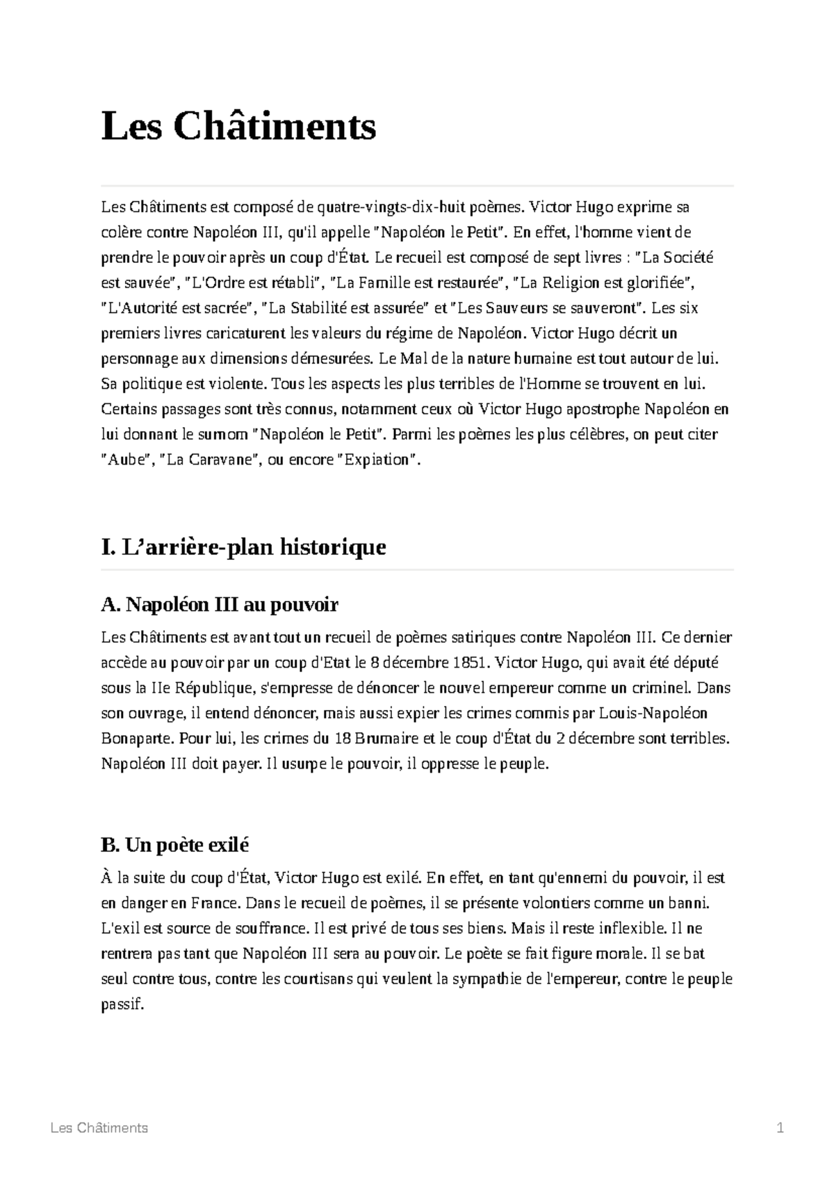 Les Châtiments - Les Châtiments 1 Les Châtiments Les Châtiments est ...