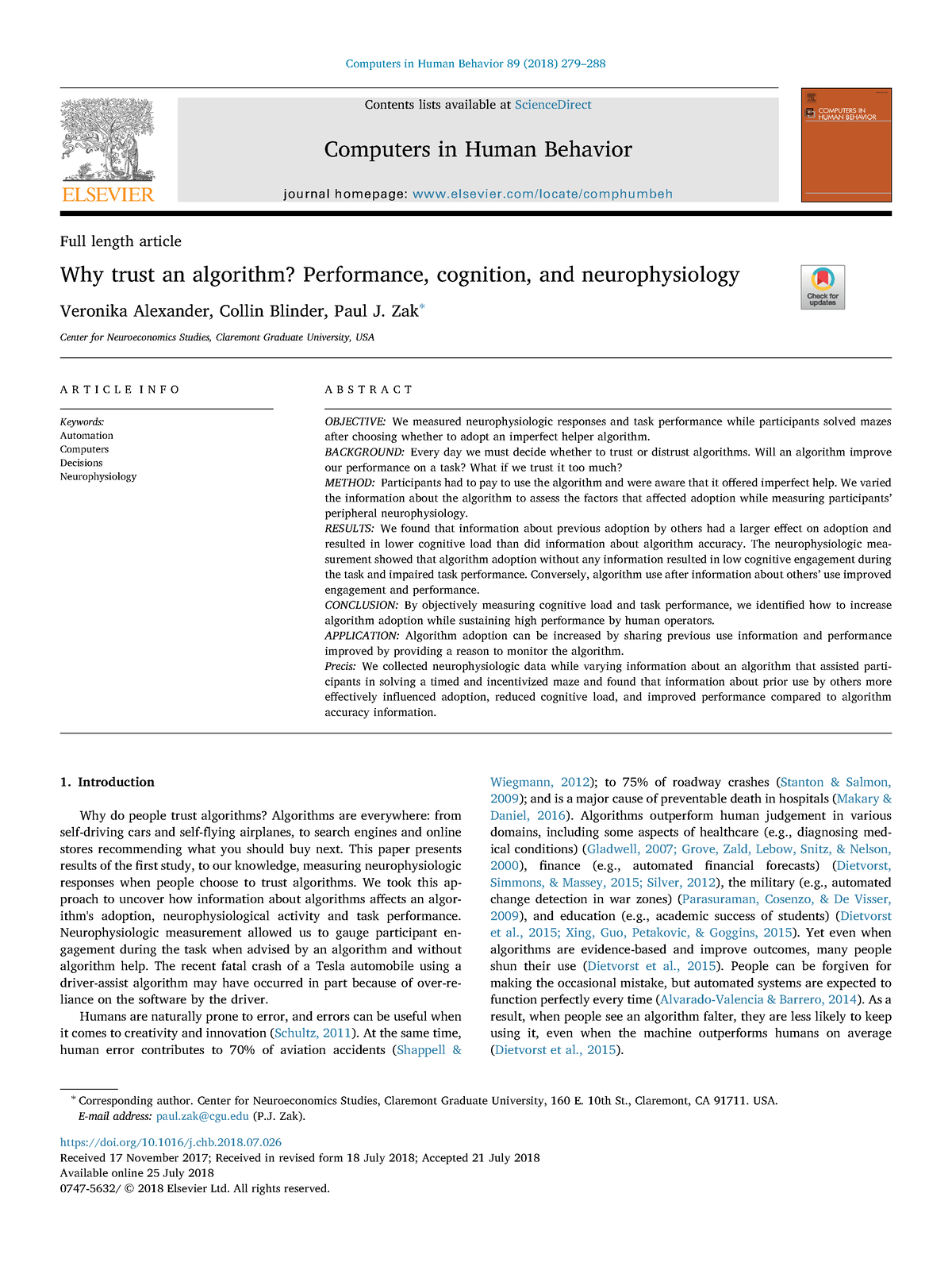 Why Trust An Algorithm - Contents Lists Available Atsciencedirect 