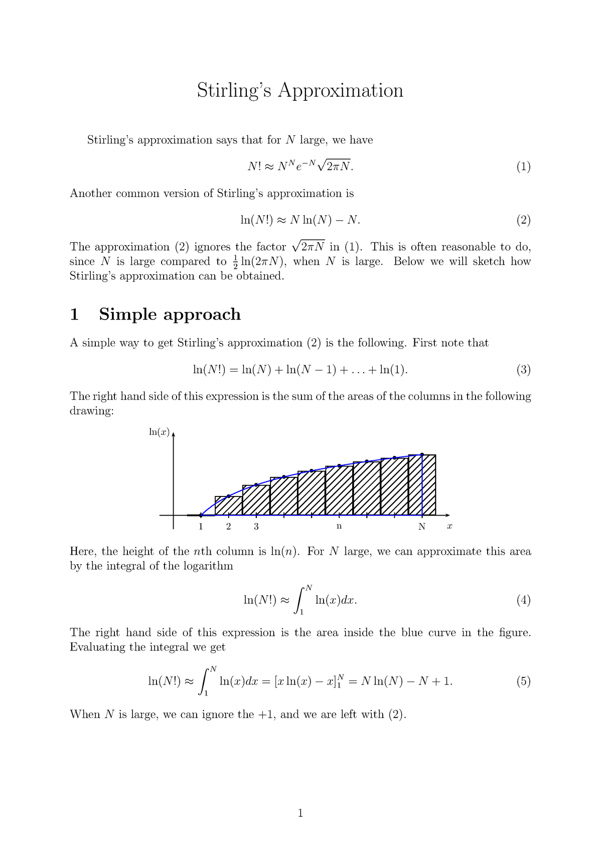 Stirling - Stirling’s Approximation Stirling’s Approximation Says That ...