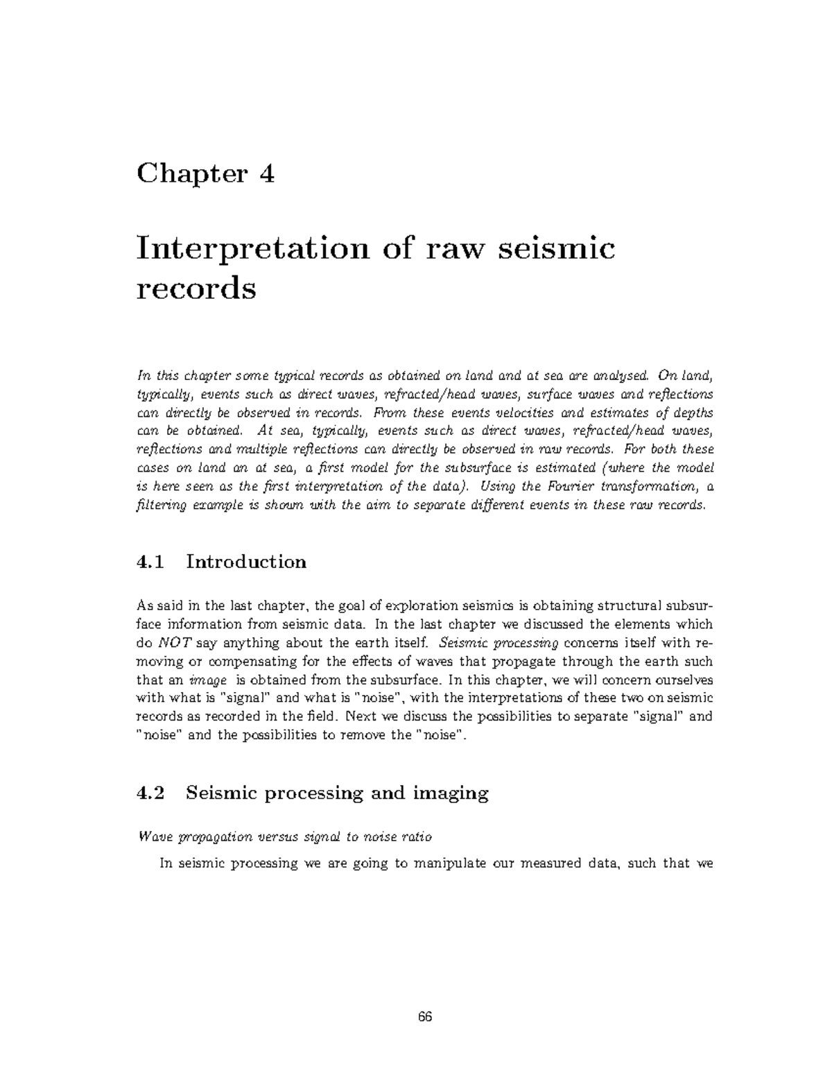 Intro Reflection Seismics Chapter 4 Chapter 4 Interpretation Of Raw Intro Reflection Seismics Chapter 4 Chapter 4 Interpretation Of Raw