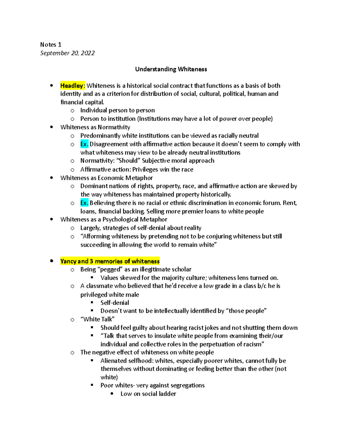 PSC 201 Class Notes Sept. 20 - Notes 1 September 20, 2022 Understanding ...