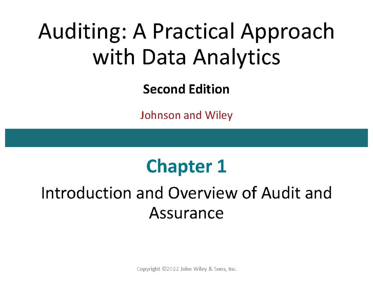 Chapter 1 Power Point - Auditing: A Practical Approach with Data ...
