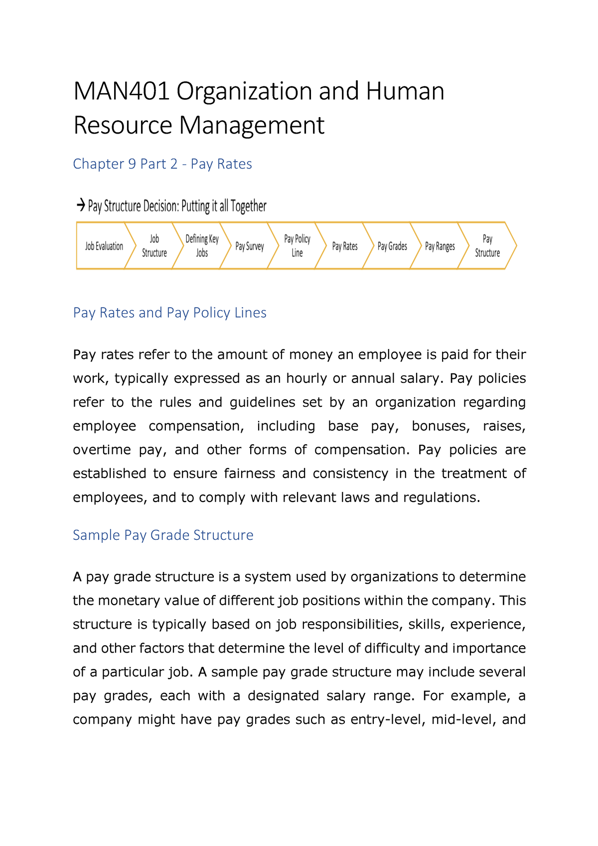 Man 401 Chapter 9 23 Lecture Notes Man401 Organization And Human Resource Management 8735