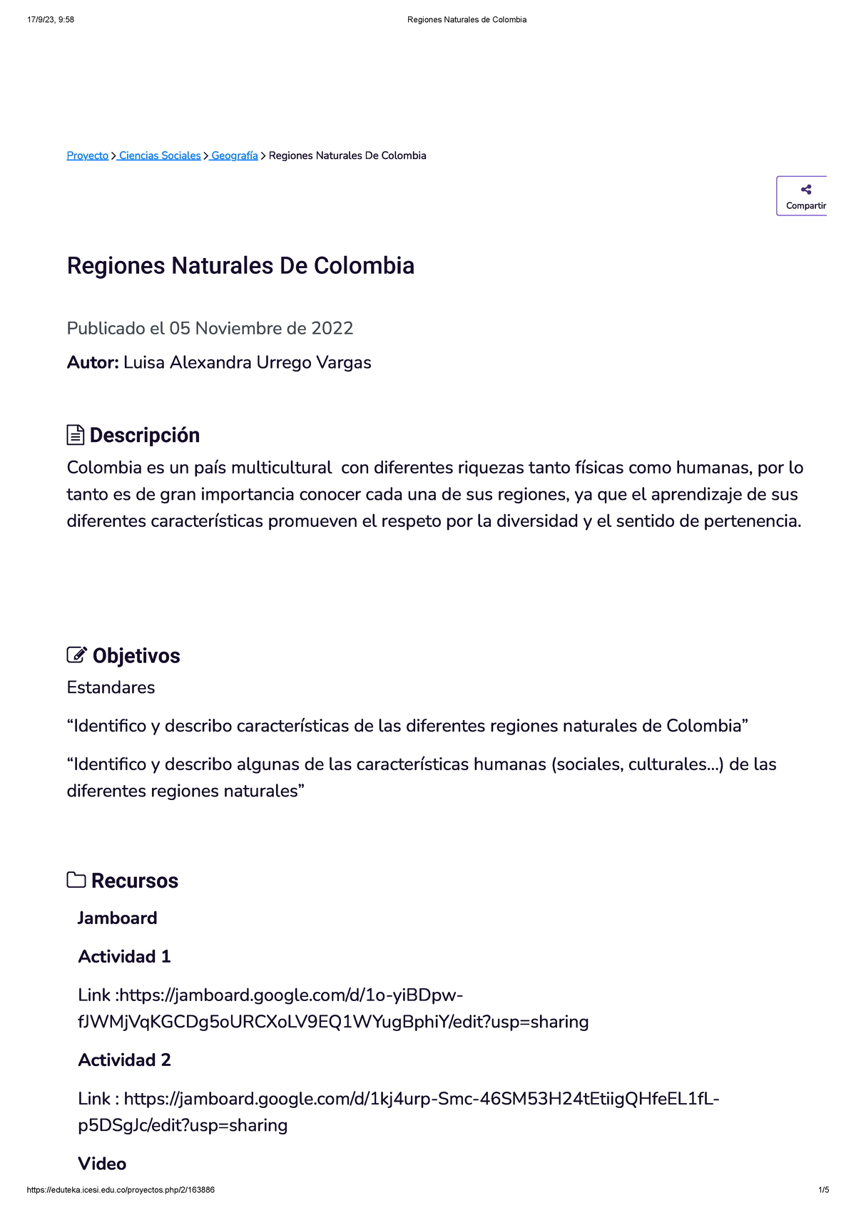 Regiones Naturales de Colombia - Proyecto Ciencias Sociales Geografía ...