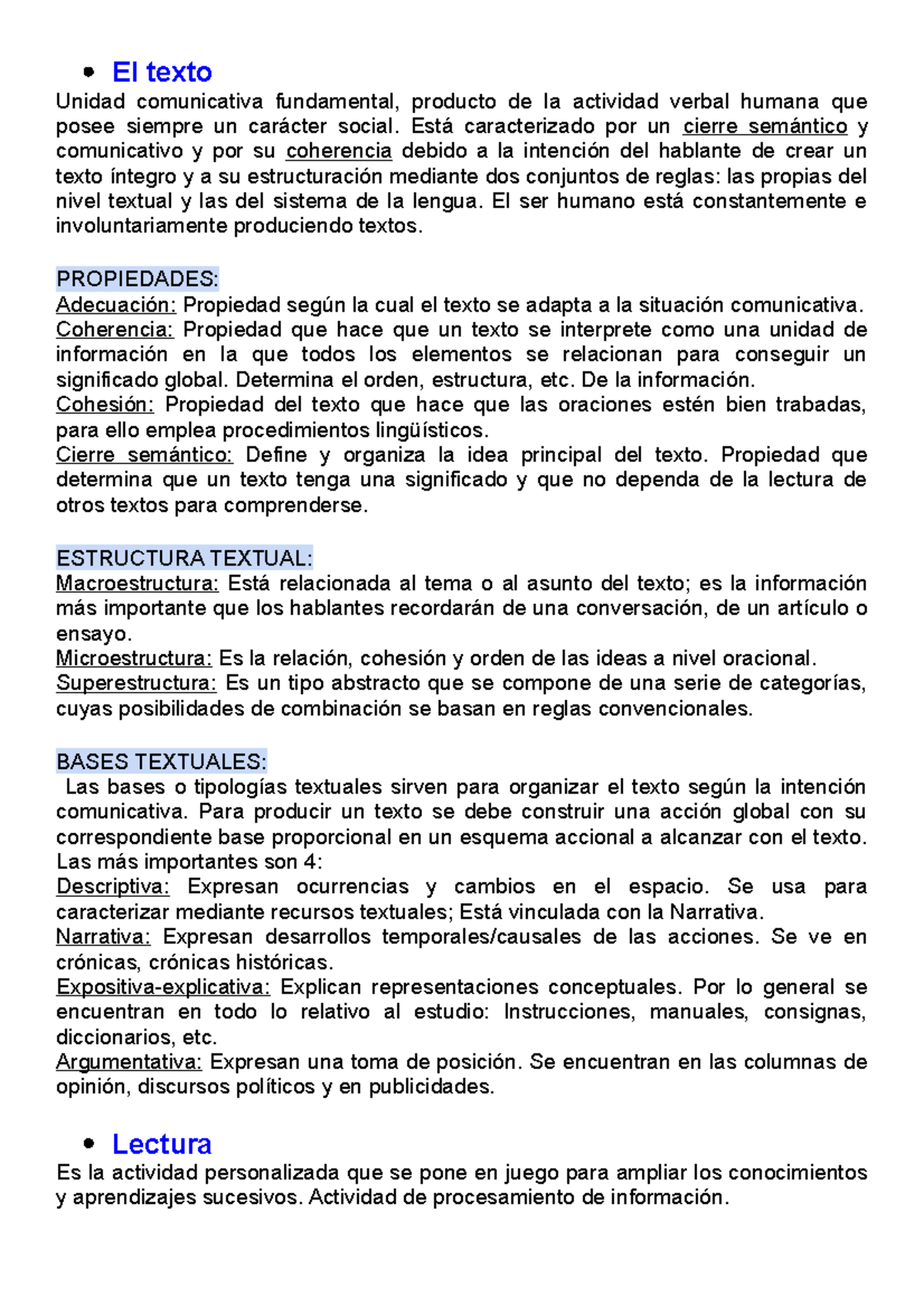 Resumen Unidad 1 - El Texto Unidad Comunicativa Fundamental, Producto ...