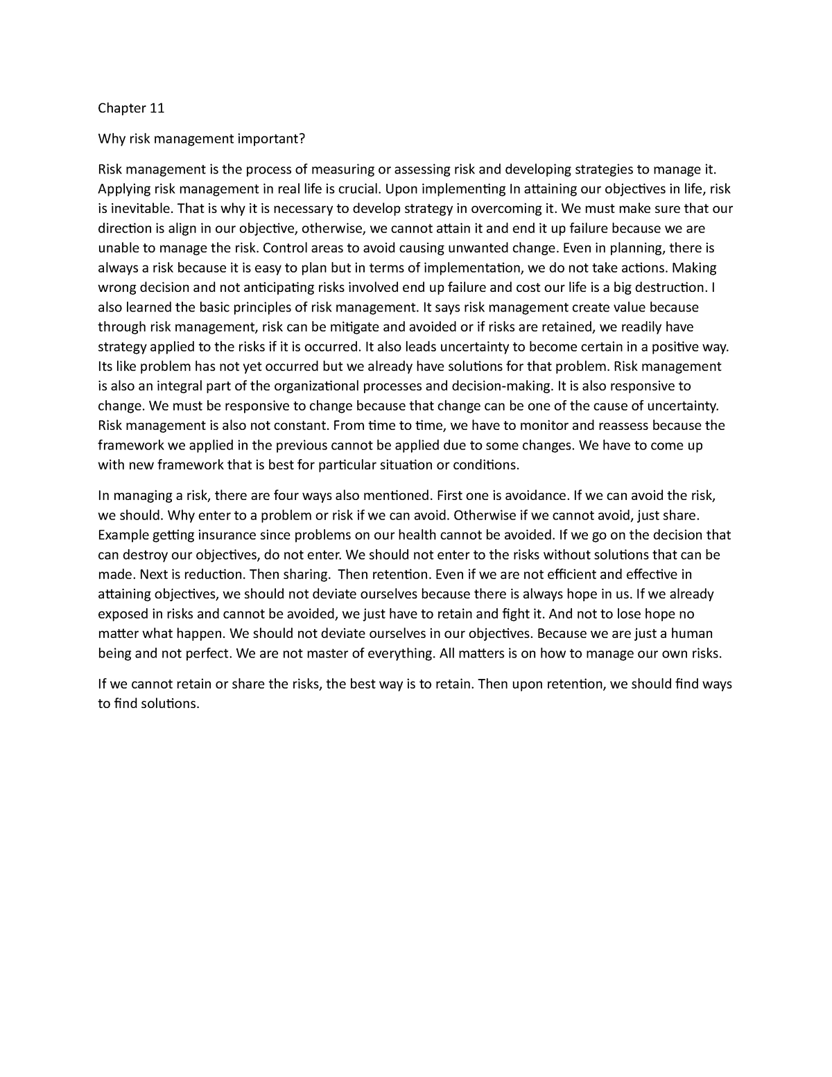 argument essay about taking risks