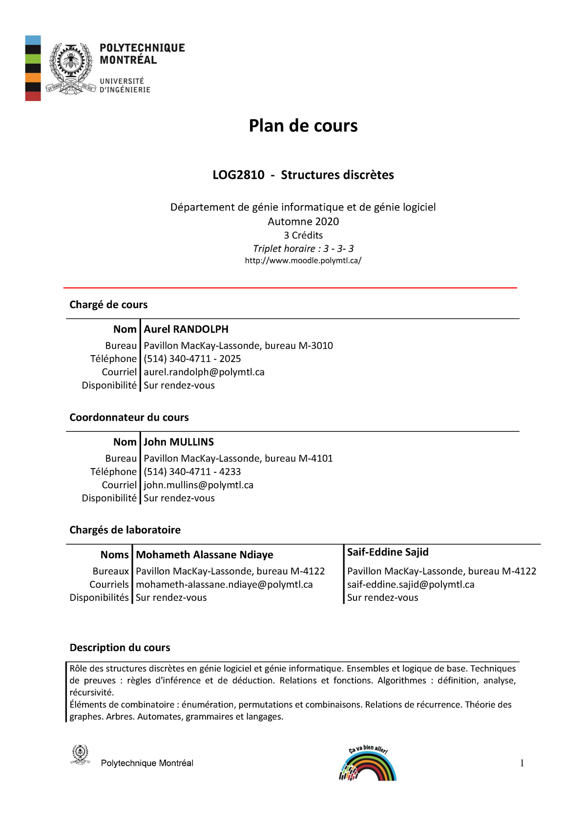 LOG2810 A2020 Plan Cours - LOG2810 - Warning: TT: Undefined Function ...