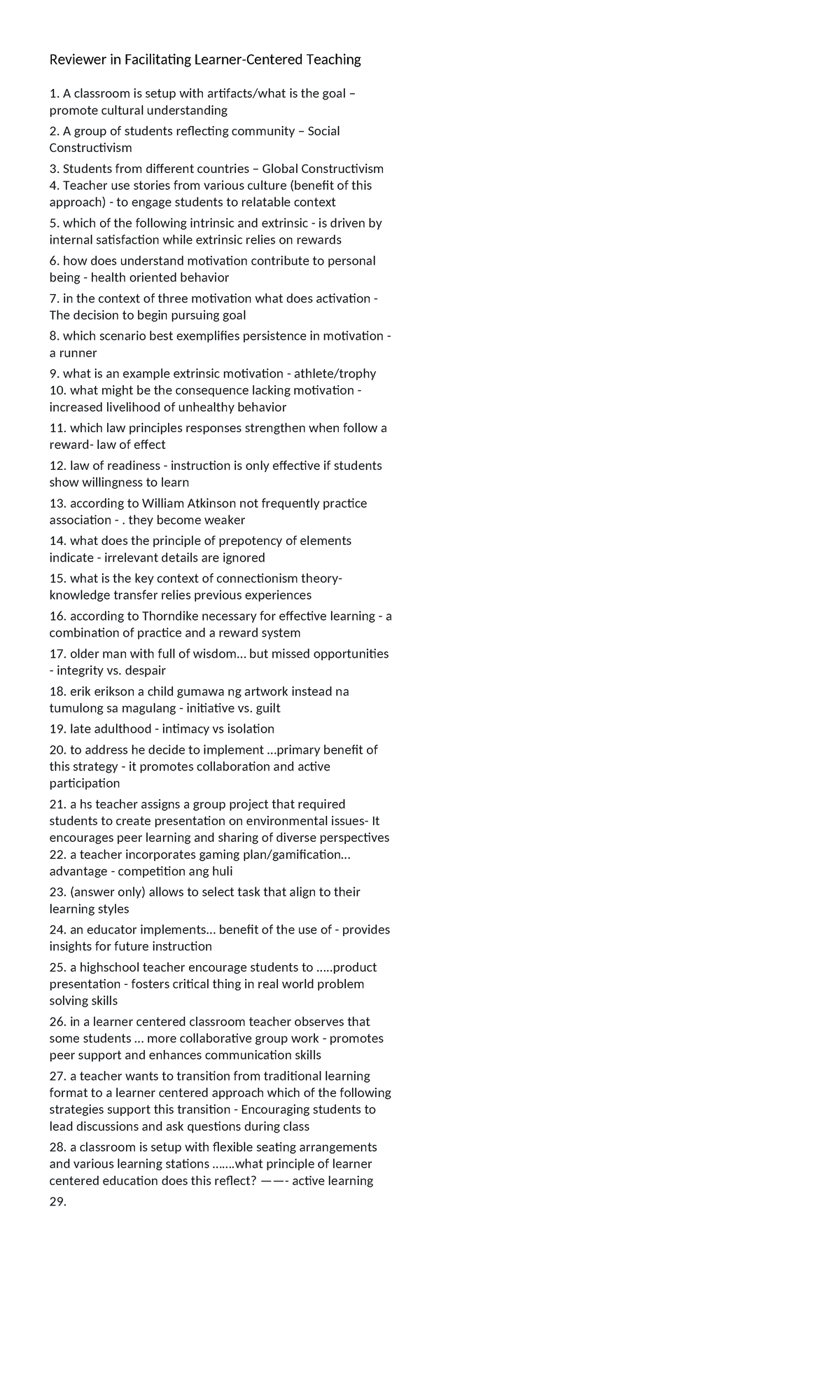 Reviewer in Facilitating Learner - Reviewer in Facilitating Learner ...