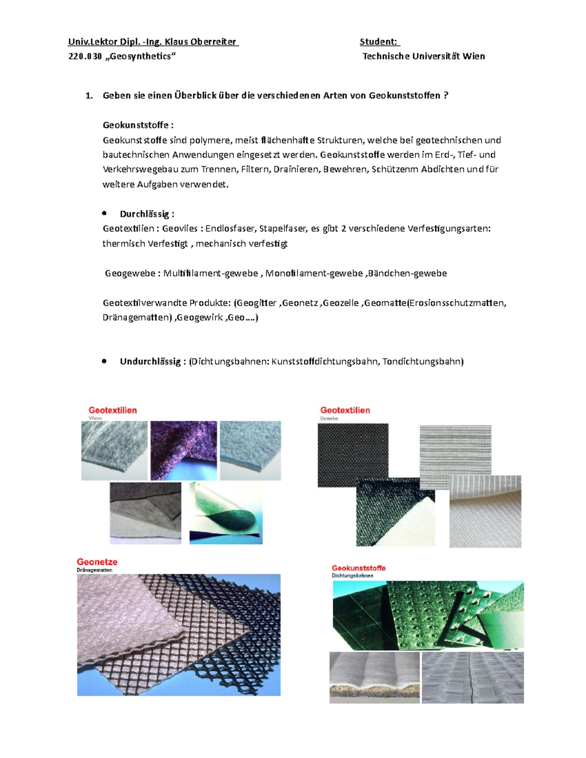 Geosynthetics1 Geosynthetics some Questions . 2021/2022 S. Alle