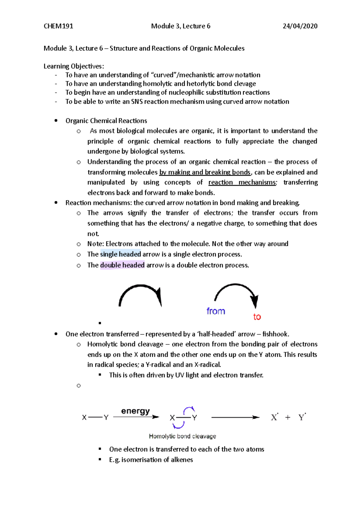 Module 3 Lecture 6 - CHEM191 - Module 3, Lecture 6 – Structure and ...