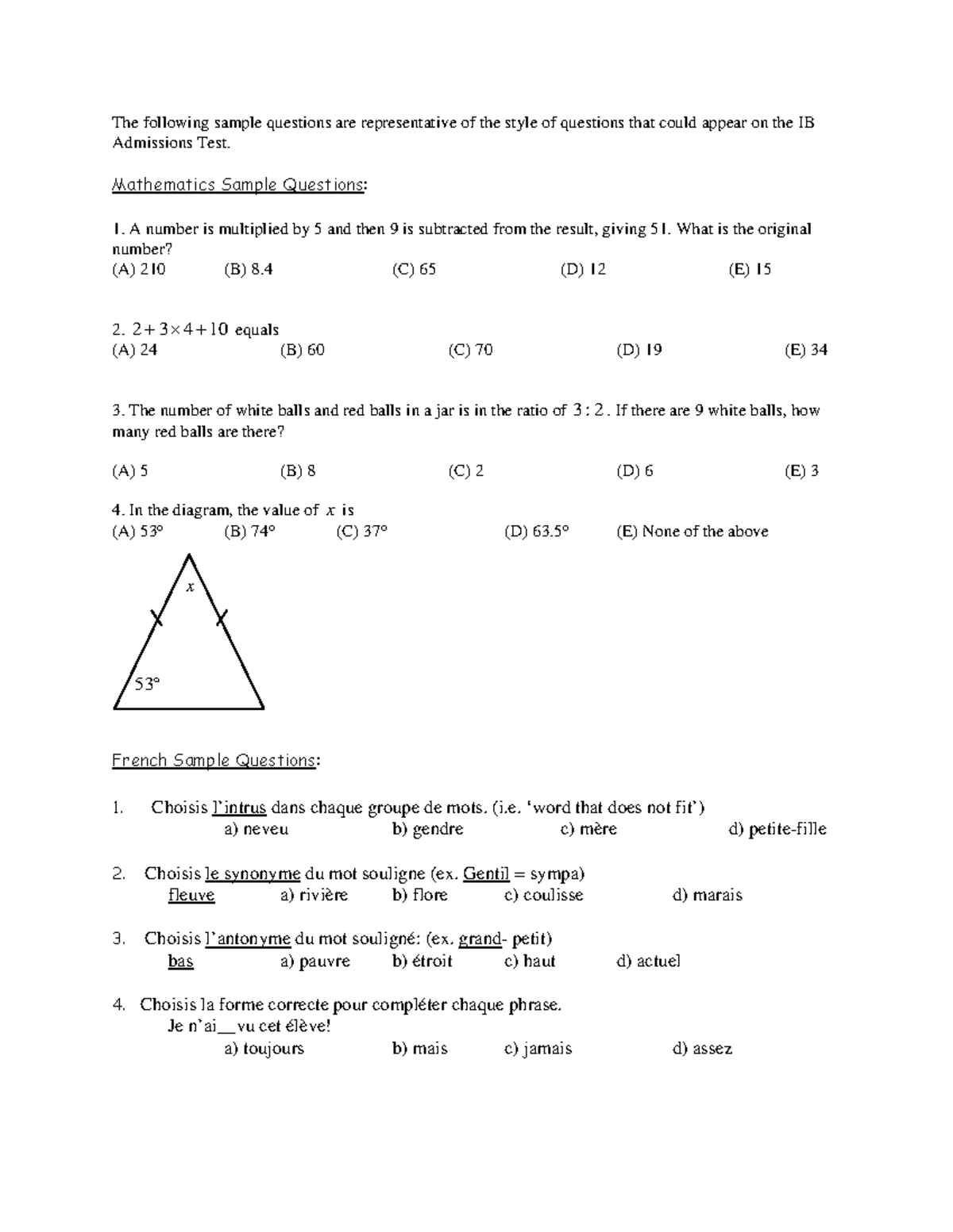 2014- Yrdsb-IBSample Questions-v2 - The following sample questions are ...