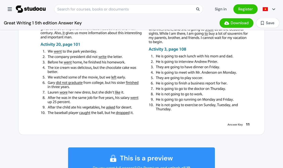 Great Writing 1 5th edition Answer Key - Great WR… - Answer Key 11