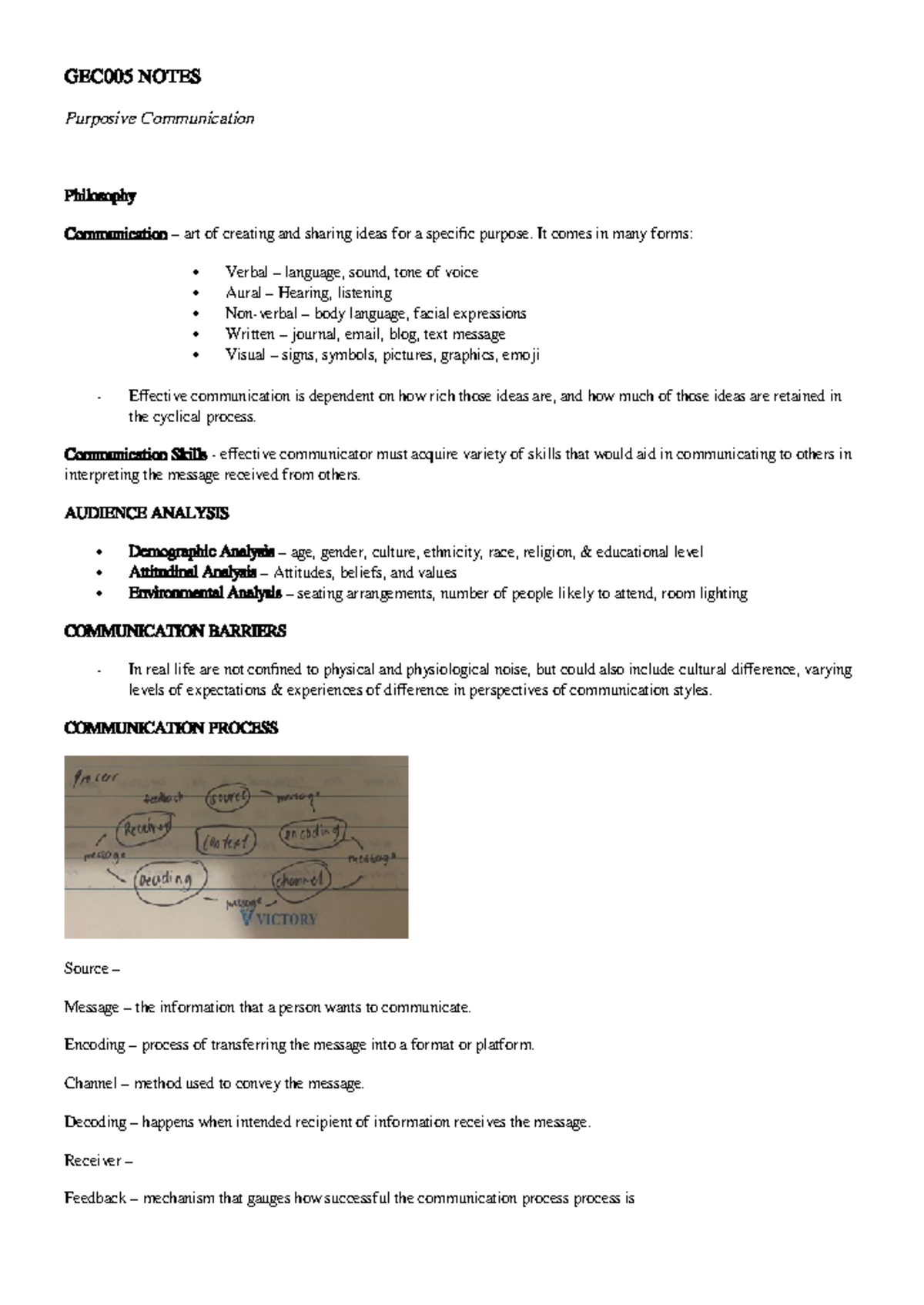 GEC005 Notes - great - GEC005 NOTES Purposive Communication Philosophy ...