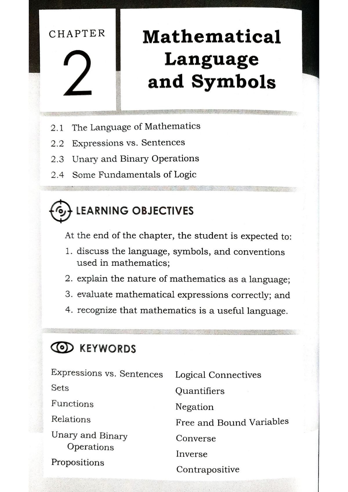 Chapter 2 - Mathematical Language And Symbols - Bachelor Of Secondary ...