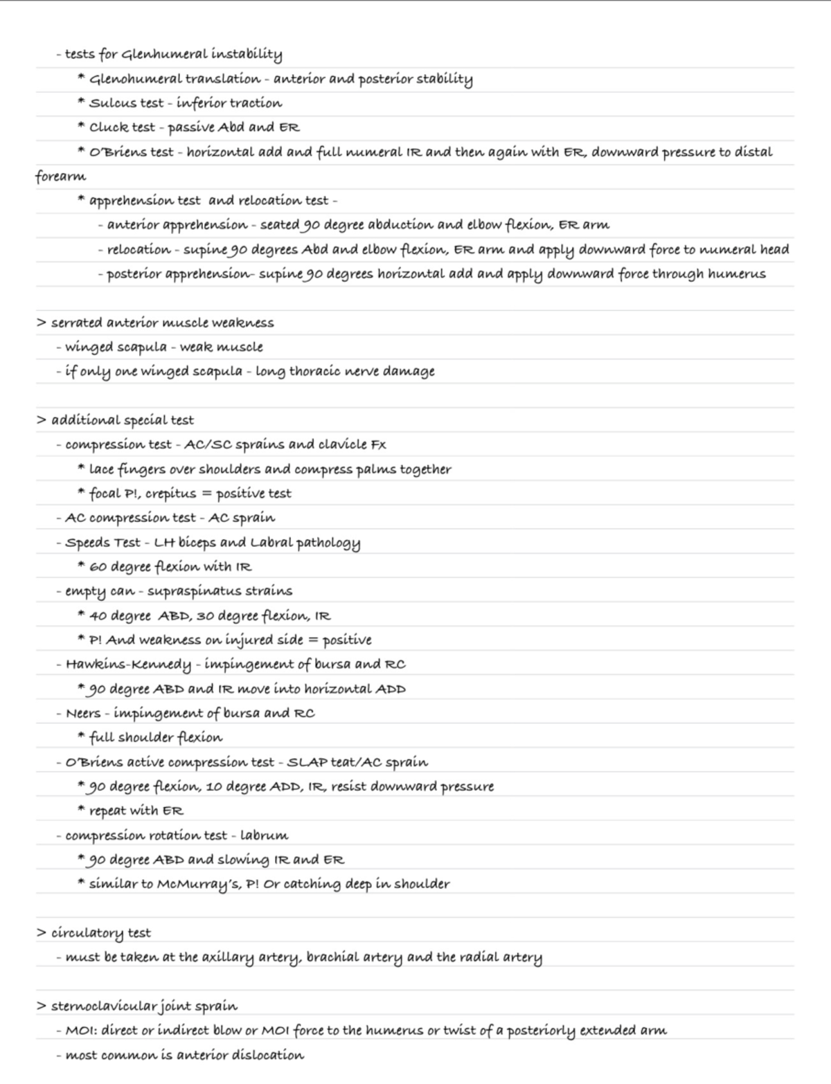 Shoulder lecture notes - AT 2356 - TXST - Studocu