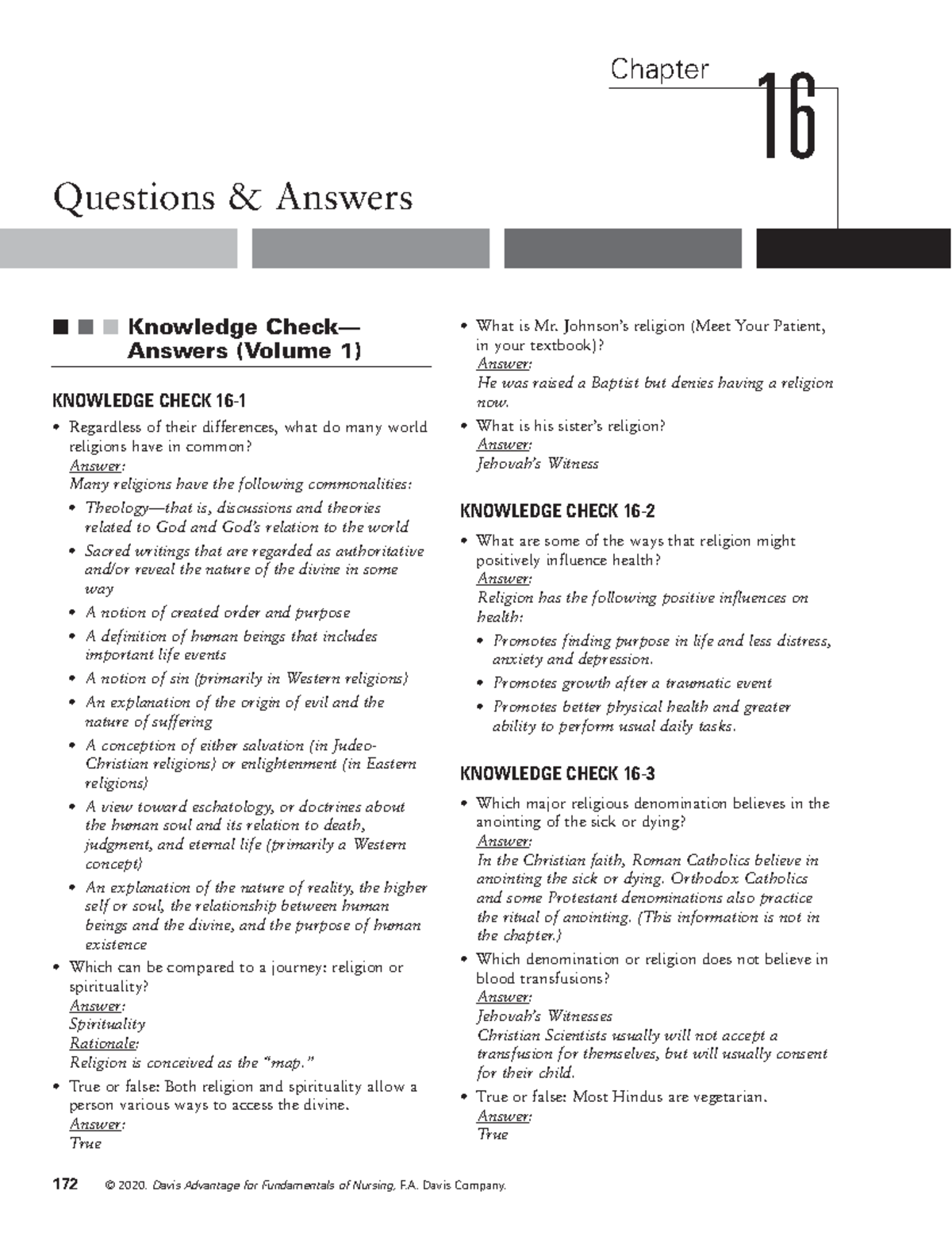 Chapter 16 Questions Answers Knowledge Answers (Volume 1) - Studocu