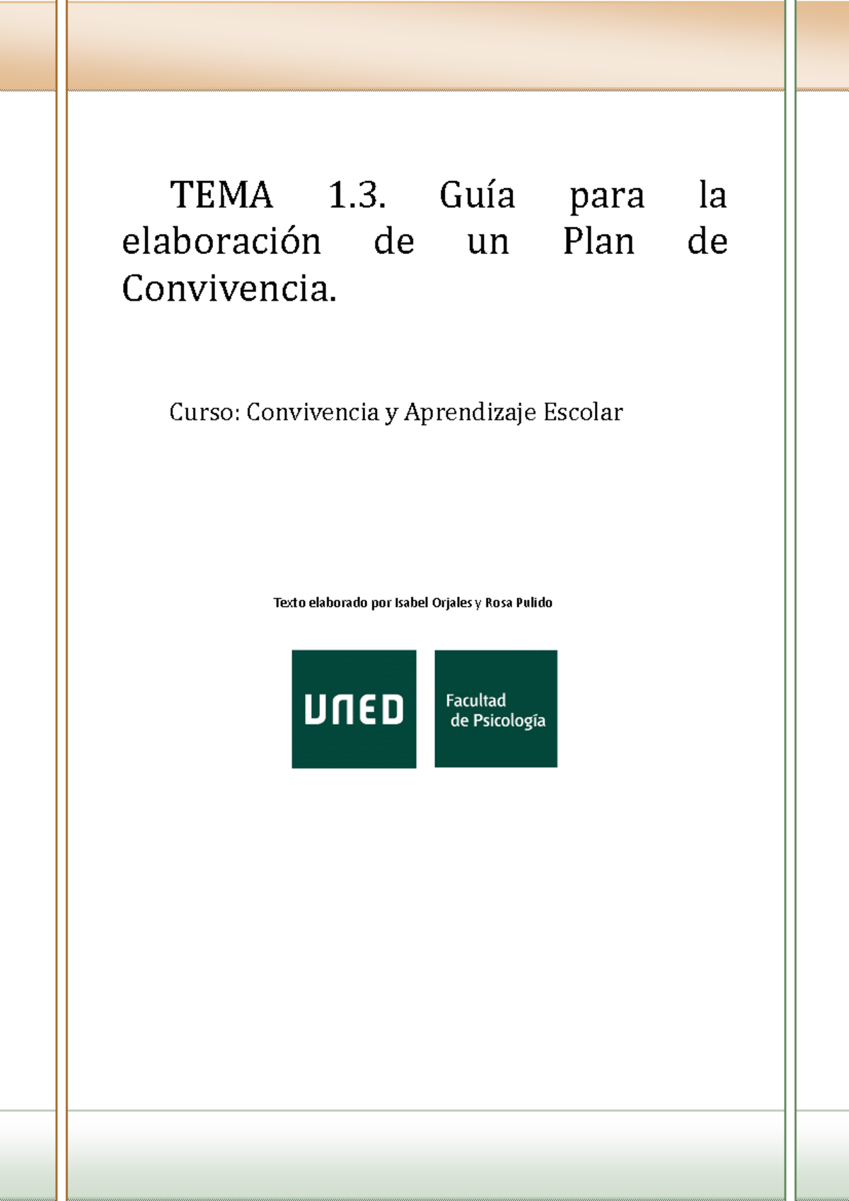 2 Tema 1 3 Guía para la elaboración de un plan de convivencia - TEMA 1 ...