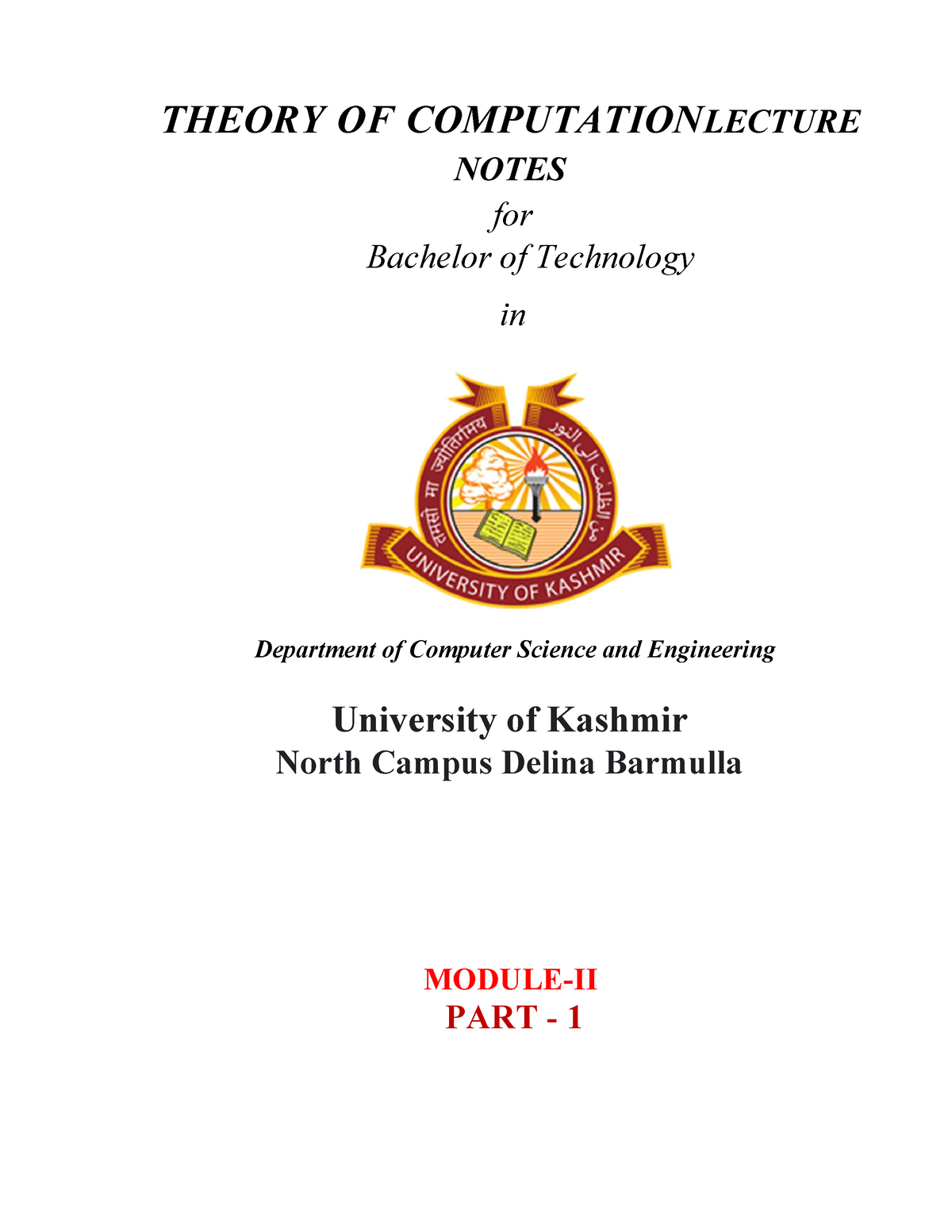 Theory OF Computation Module 2 Part 1 - THEORY OF COMPUTATIONLECTURE ...