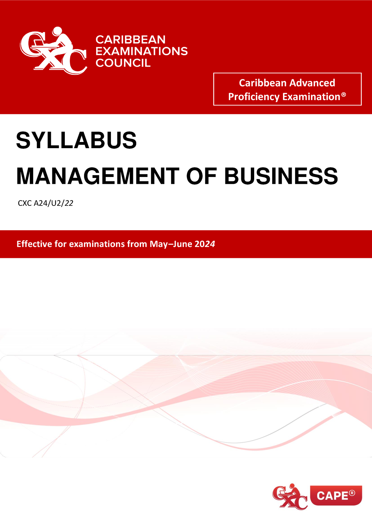 CAPE Management Of Business Syllabus Revised - Effective For ...