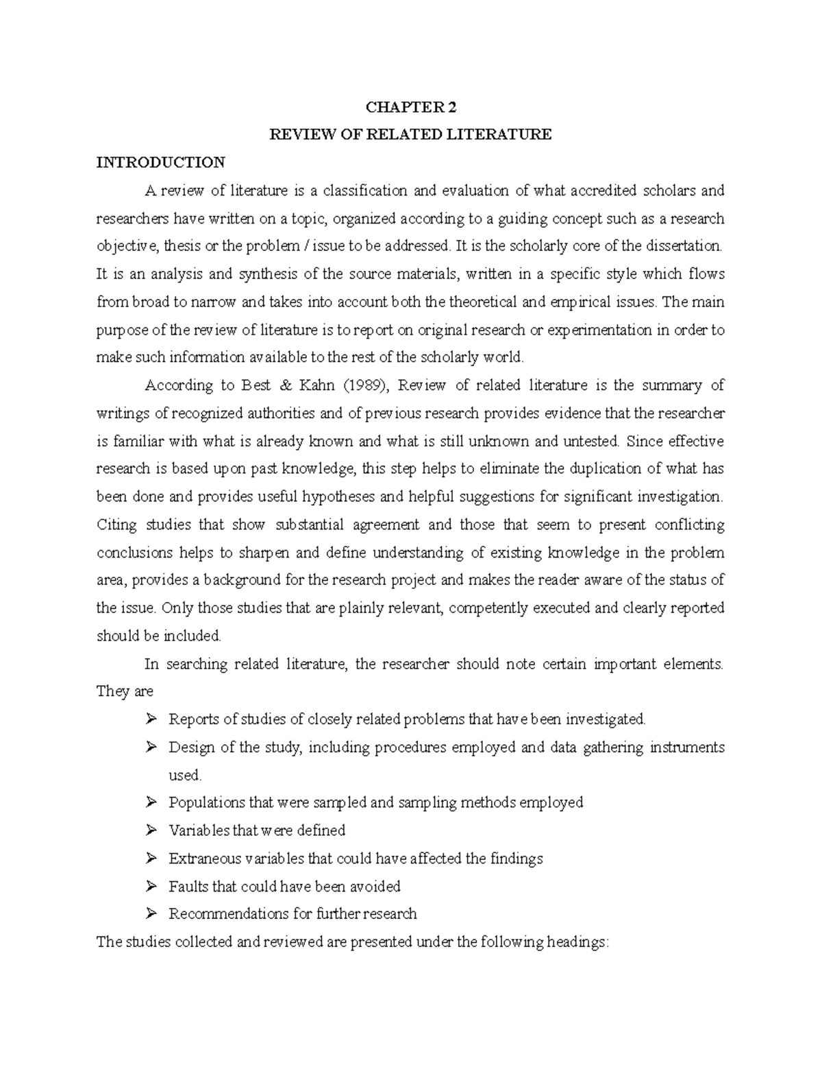 format of thesis chapter 2