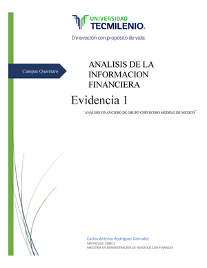 Evidencia 1 - Nota: 95 - Campus Querétaro Carlos Antonio Rodríguez  GonzalezMATRICULA: 298615 - Studocu