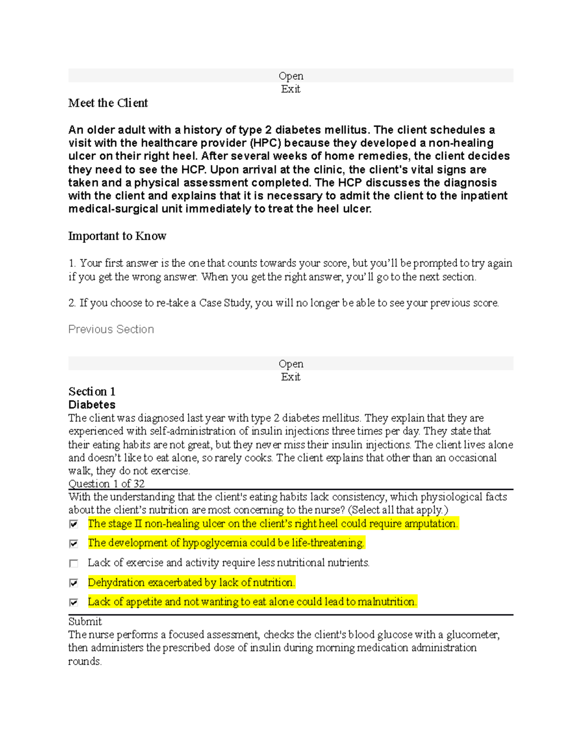 older adult with stroke hesi case study quizlet