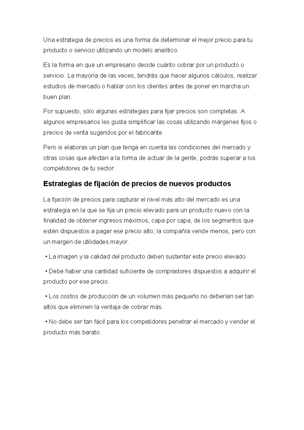 Estrategia De Fijacion De Precio - Una Estrategia De Precios Es Una ...