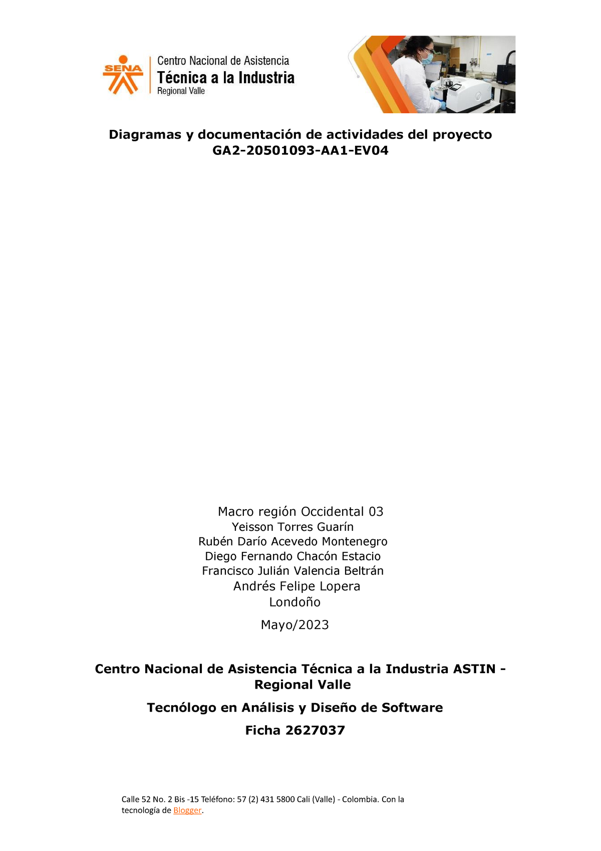 Diagramas Y Documentación De Actividades Del Proyecto GA2-220501093-AA1 ...