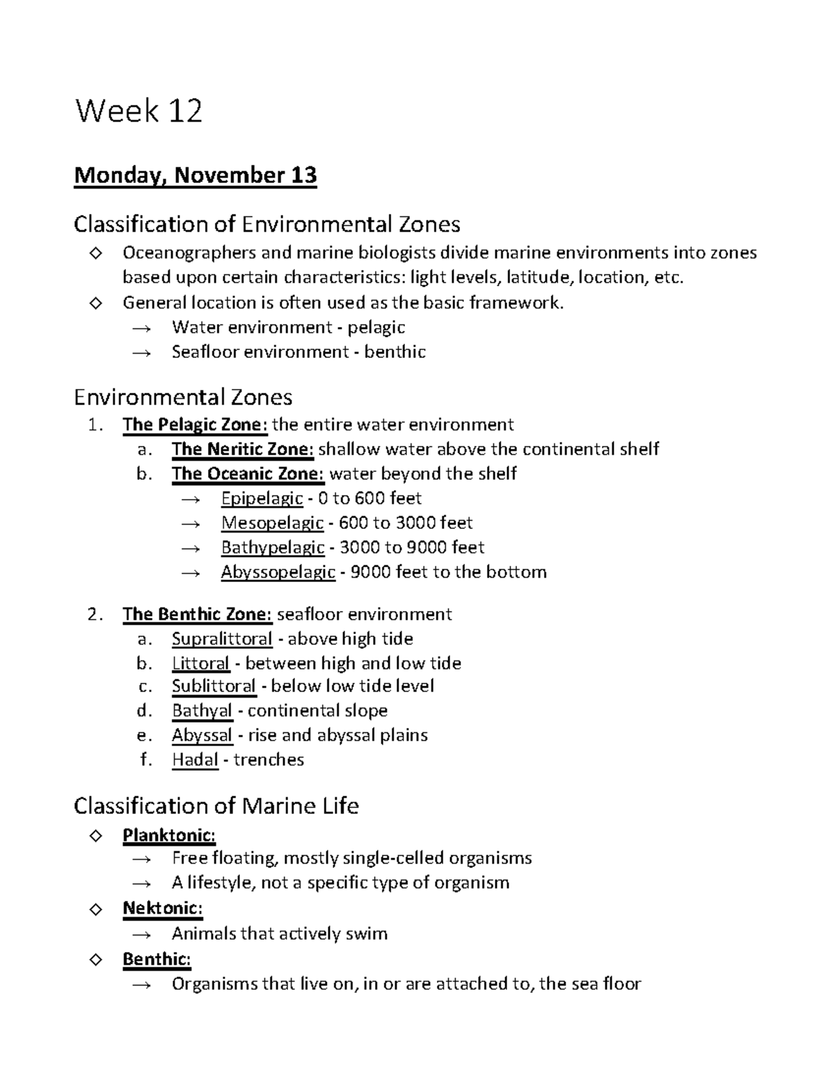 Week 12 Lecture notes 3436 Week 12 Monday, November 13